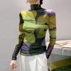 Mesh New Base Autumn and Winter Long-sleeved Turtleneck Fashion Slim-fit Top T-shirt
