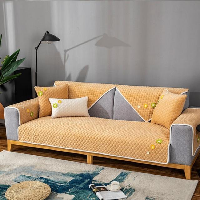 Plush-touch Sofa Cushion Four Seasons General Thickened Sofa Cushion Towel Cover Living Room Decoration Furniture Cushion 1 2 3 4 Seat