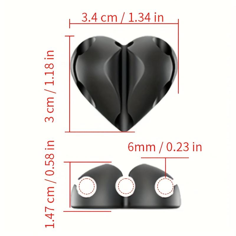 Heart-Shaped Data Cable Organizer Clips | Self-Adhesive Wire Management Clips for Desk, Bedside, Wall, Car, and Office Use