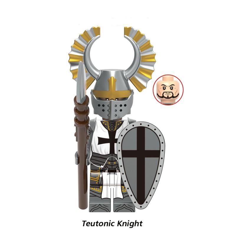 Kinder Bausteine Spielzeug X0348 Mittelalterliche Tempelritter Kaiserlicher Goldener Ritter Kampf Priester Figur