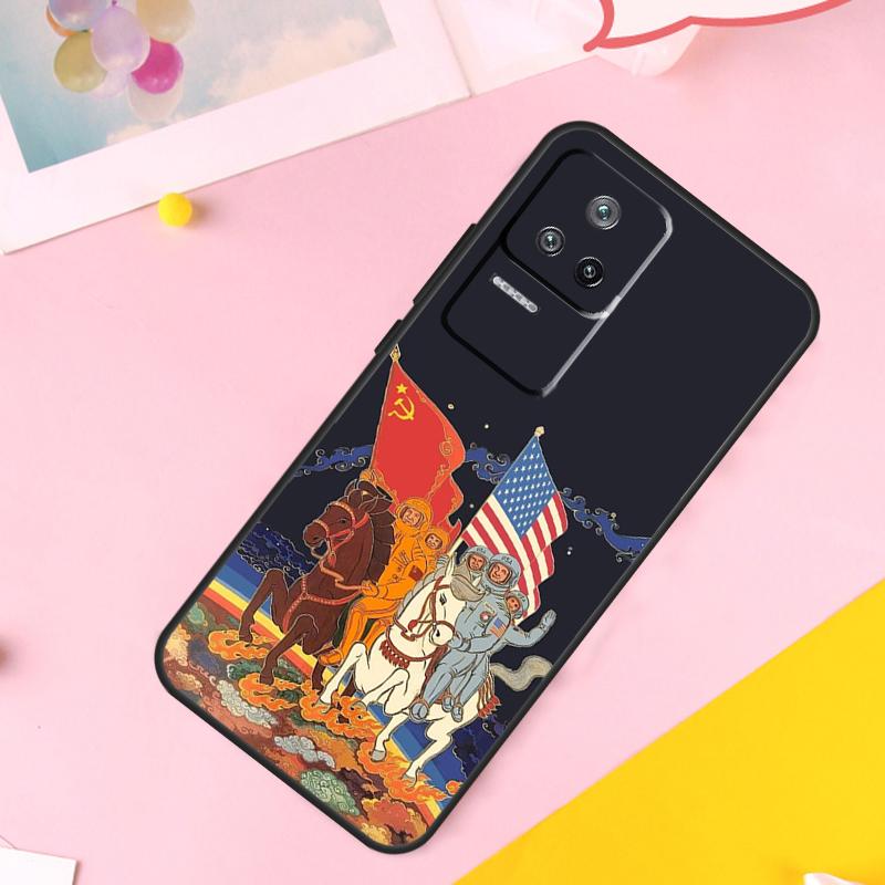 CCCP Soviet Space Propaganda Art Case For Xiaomi 14 Ultra 13 11T 12T 13T Pro 12 Lite POCO X6 Pro M6 X3 X4 X5 M5s F3 F5 Cover