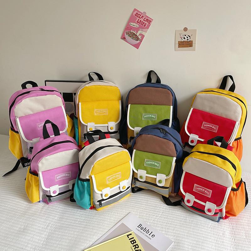 With Toddler Backpack Color Collision Design Polyester Fiber Texture Daily For