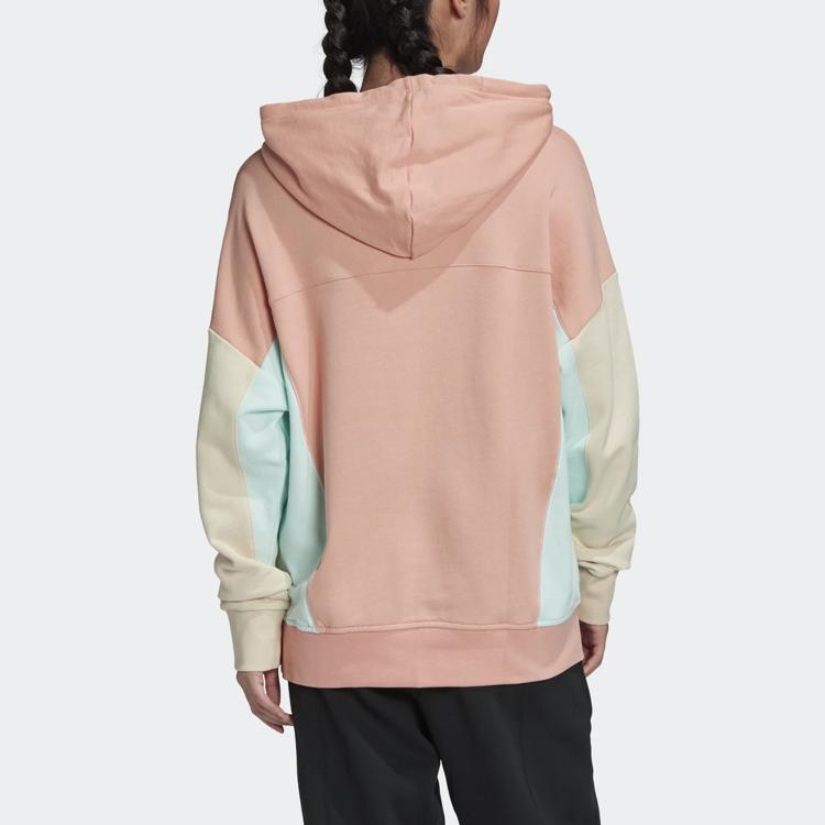 Adidas Casual Sport Color Block Pullover Hoodie Women Hoodies Light-Pink GD3076