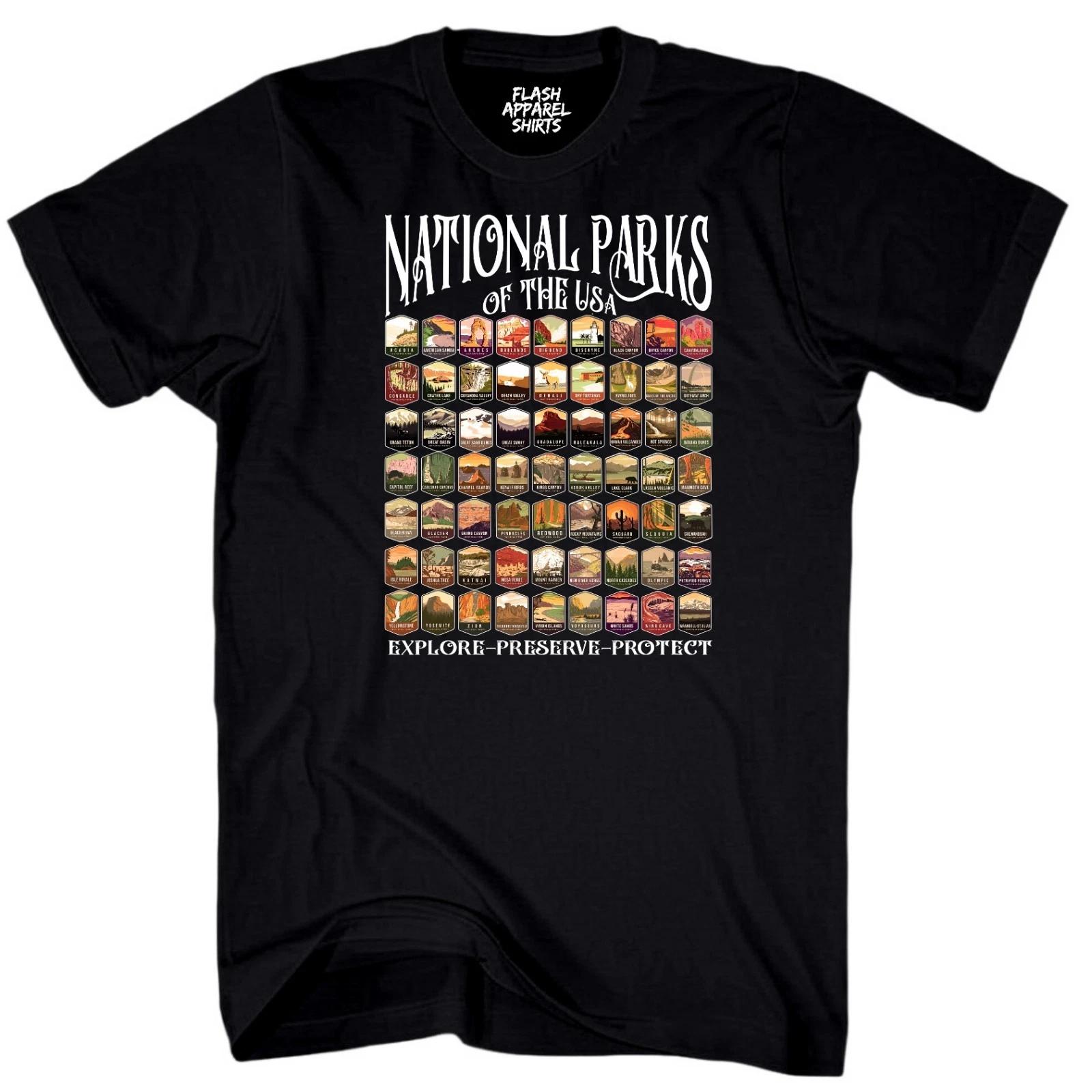 National Parks T Shirt Explore Preserve Protect Park Collection Camping Hiking M