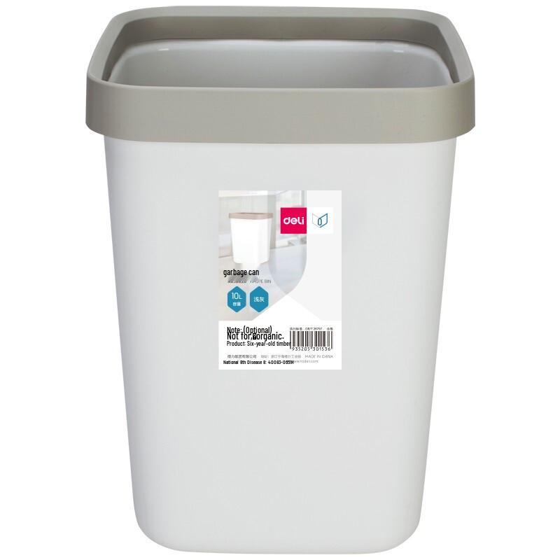 Deli 10L Square Open-Top Waste Bin