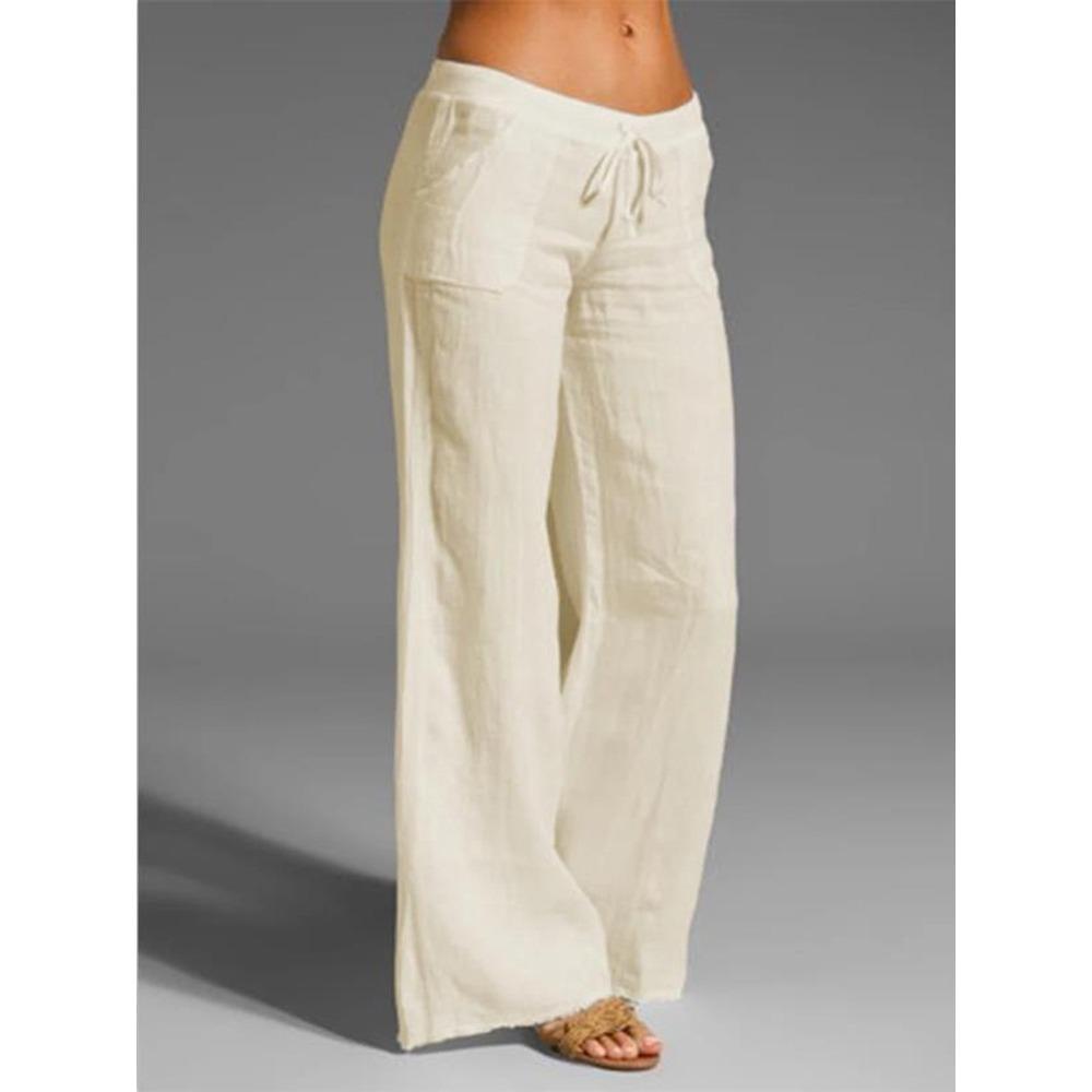 

GMXIA Женские модные повседневные брюки с однотонным принтом и высокой талией и капри XXL бежевый