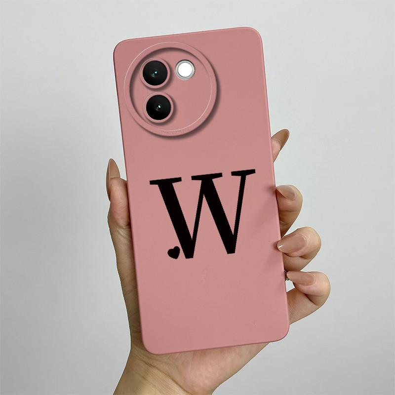 For Vivo V30e Case Vivo V30E 5G V2340 V2339 Phone Case Cute Initial Letters ShockProof Matte Silicone Soft Protective Back Cover