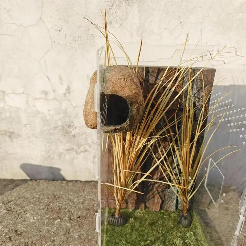 Maison Refuge Caverne Décorative pour Aquarium Magnétique Amovible Résidence pour Crevettes Betta Serpent Escargot