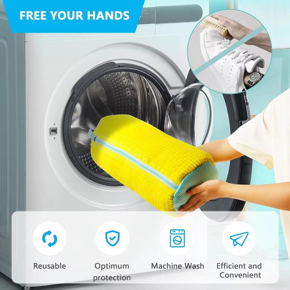 Shoe Wash Bags for Washing Machine Reusable Sneaker Laundry Bags Anti-Deformation & Lazy Shoe Care