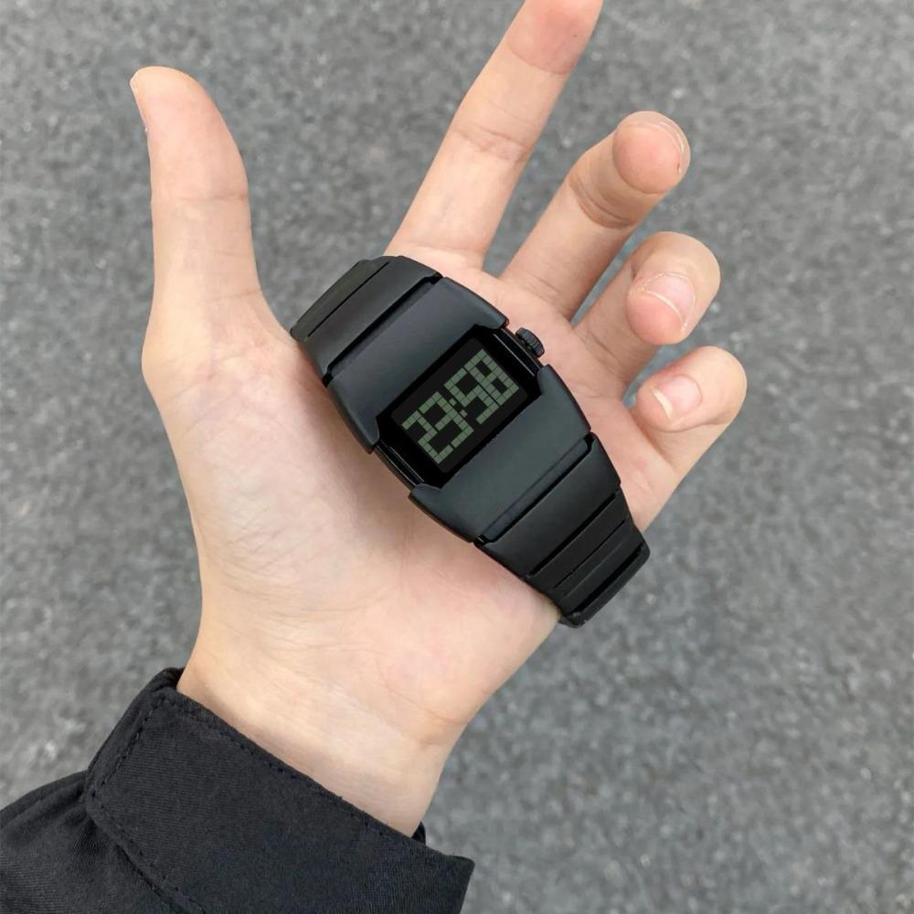 American Fashion LED Electronic Watch Silicone Watch Strap Rectangular Dial Quartz Watch Waterproof Men's Electronic Watches