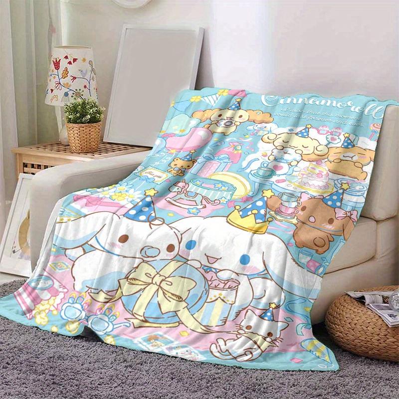 1pc, Sanrio Cinnamoroll Home Decor: Cozy Flannel Blanket for Bedroom, Living Room, Travel, Camping, Car, Beach, Office Naps – Perfect Gift & Outdoor T