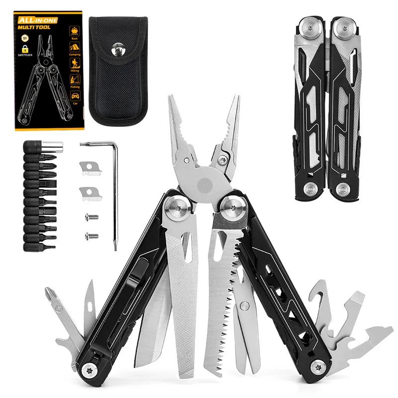 Multifunctional Folding Pliers Stainless Steel Knife Screwdriver Cutter for Outdoor Survival Camping Hunting Hiking