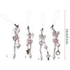 Sweet Bowknot Phone Chain Ornament Heart Beaded Cellphone Pendant Phone Lanyard Bag Ornament for Fashion Individuals