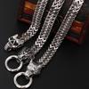 Pulseira de aço inoxidável com corrente cubana de 11 mm para homens, pulseira gótica de cabeça de leão e lobo, acessório de joia para festa em boate