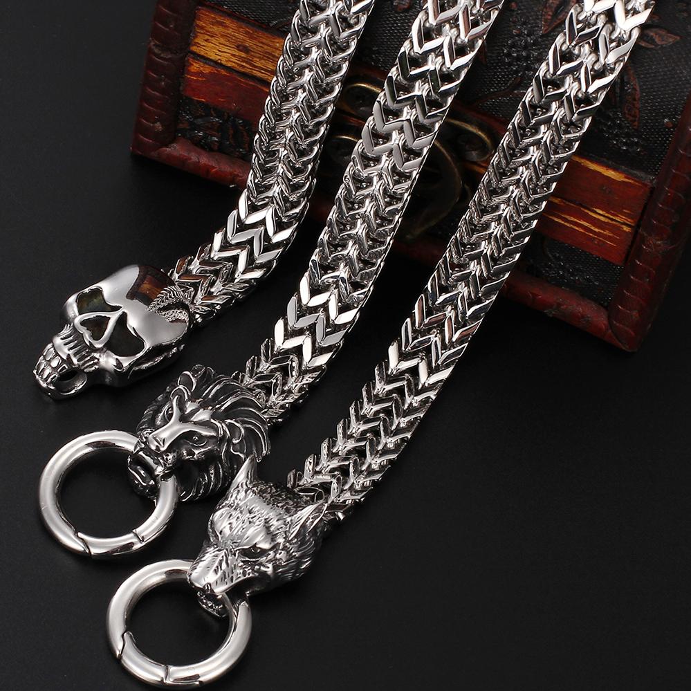 Brățară din oțel inoxidabil cu lanț cubanez de 11 mm pentru bărbați, gotic, cap de leu, brățări pentru bărbați, club de noapte, bijuterii, accesoriu pentru bărbați