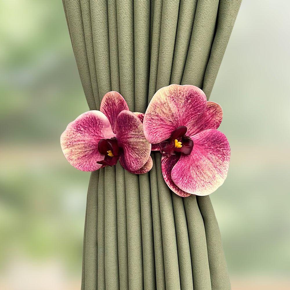 Flower Shape Curtain Buckles No Punching Curtain Strap Modern Curtain Hanging Rope  Home Decoration