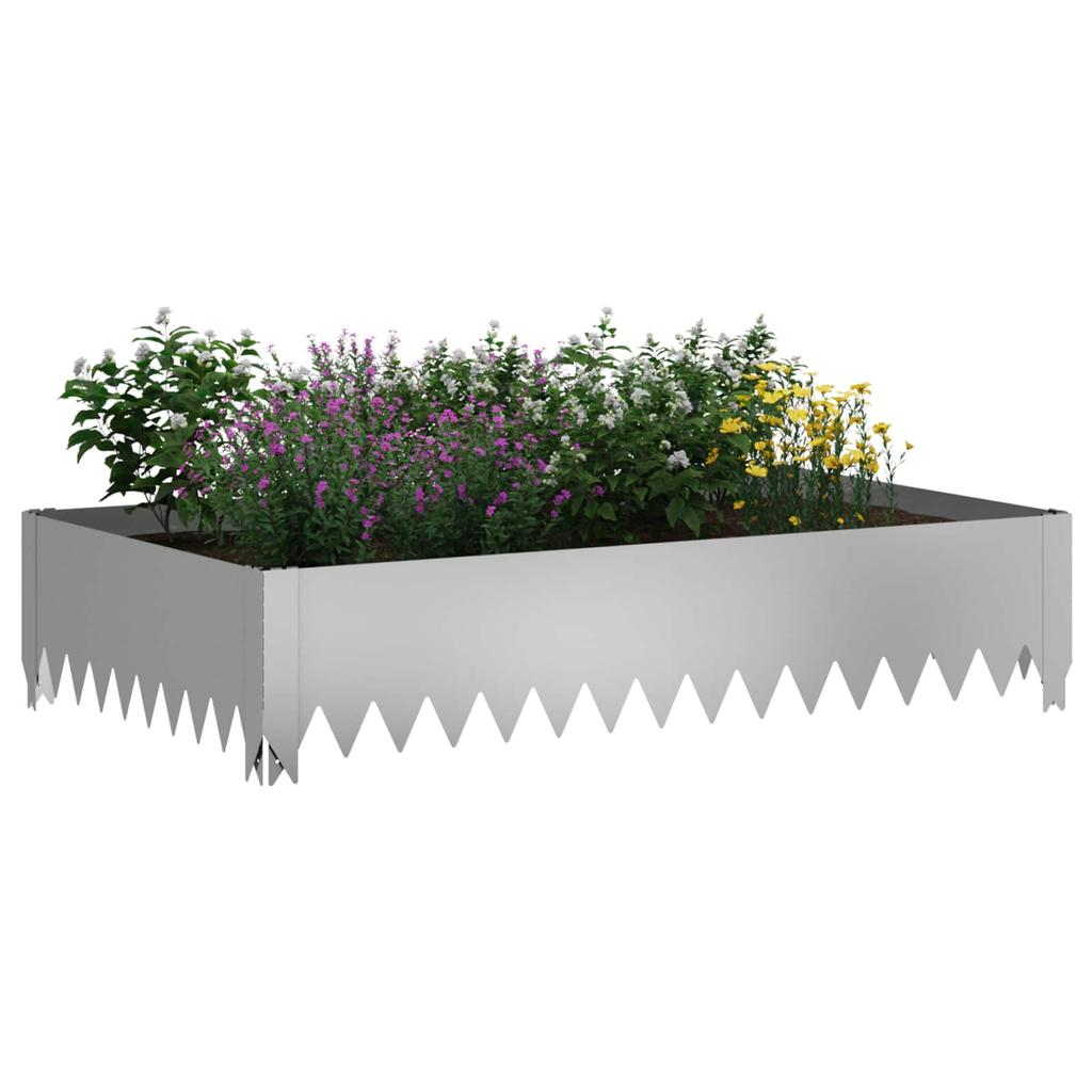 Lawn Edging 100 x 60 x 20 cm Steel Silver
