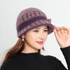 Autumn and Winter Women's Hat with Bow Middle-aged and Elderly Outdoor Warm Hat Knitted Hat