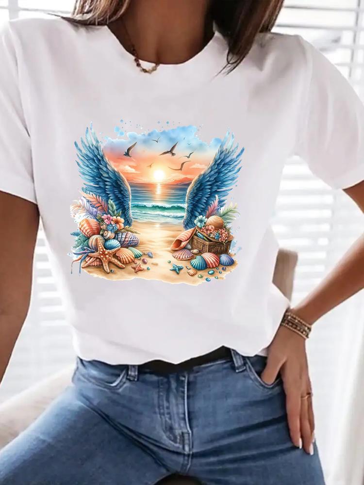 (Asian Size) Clothing T Shirt trend love style 90s Tee Top Women Fashion Female Woman Print  Short Sleeve Graphic T-shirts
