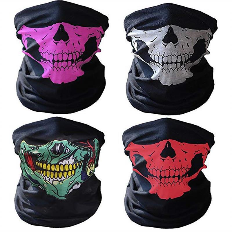 Cycling Men Scarf Halloween Ride Bandana Women Headscarf Ski Skull Half Face Mask Ghost Scarf Neck Hiking Scarves Masks