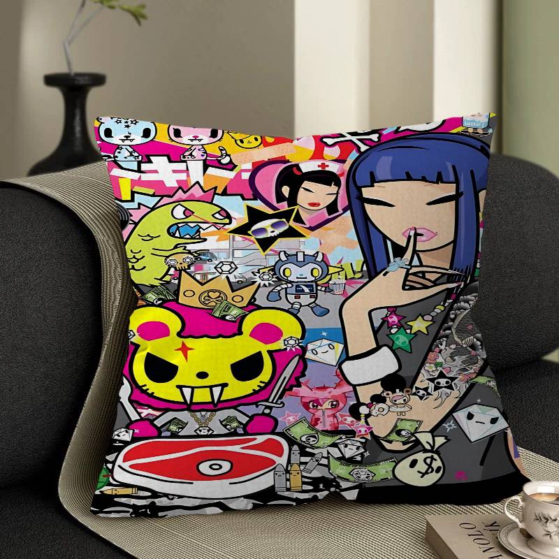 

Cartoon Art Kawaii townTokidokiinside Cushion Cover Inches Farmhouse Decor Home Throw Pillow Covers for Couch Decorations 30X30cm