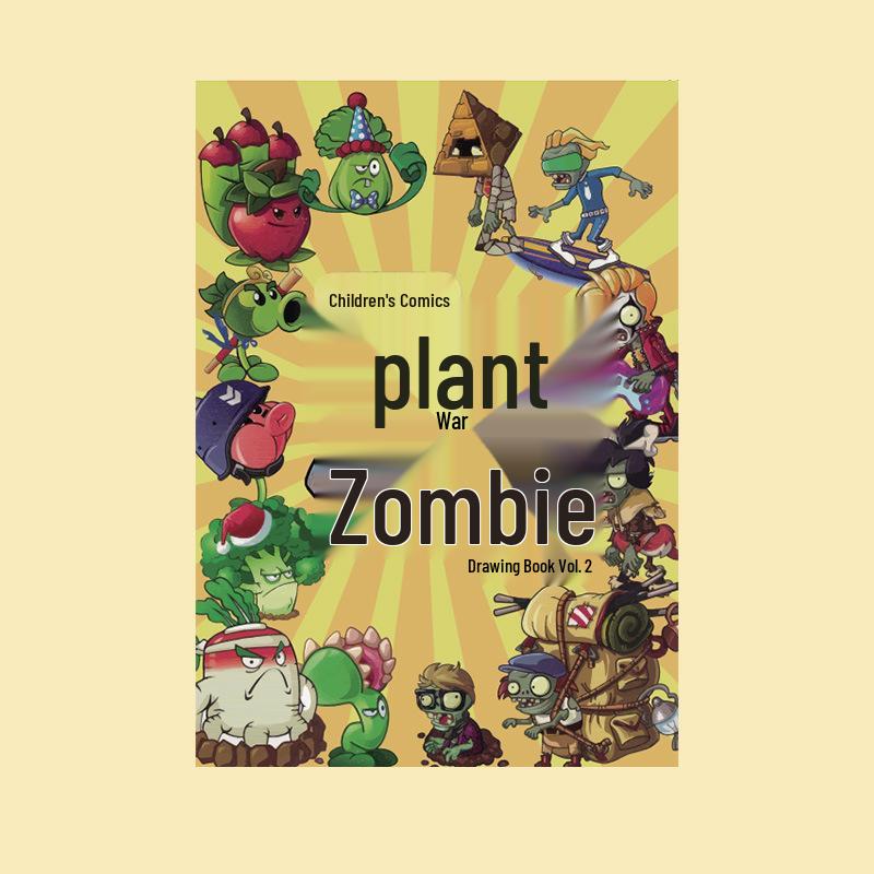 Plants vs. Zombies Kids Tracing & Coloring Book: Cartoon Anime Sticker Decorations for Improved Concentration 24 sheets 48 pages