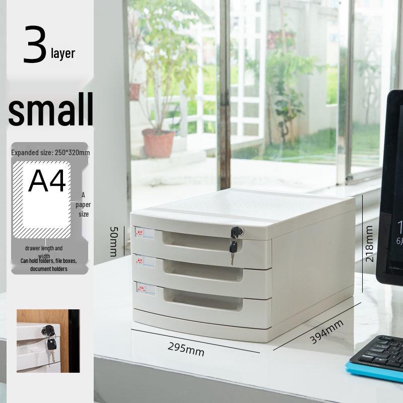 Abschließbarer mehrschichtiger A4-Desktop-Aktenschrank und Aufbewahrungsbox