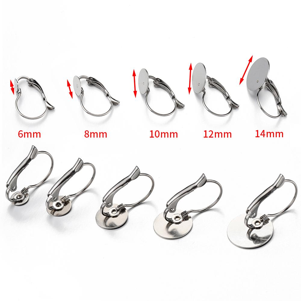 20pcs/10pcs Stainless Steel French Earrings Base Lever Back Ear Wire Hoop Open Loop Earring Hooks for Jewelry Making DIY