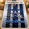 Flannel BlanketDallas Cowboys Custom Name Text Personalized Soft Warm Throw Blanket Home Decor Gift