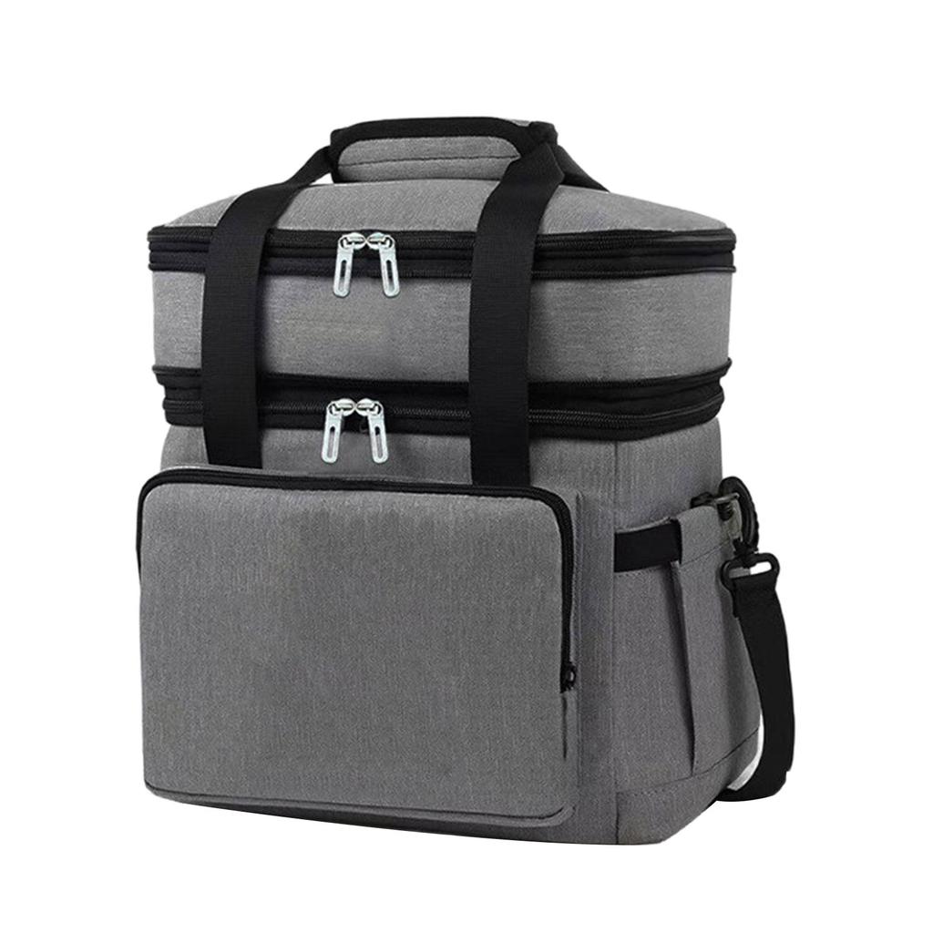 Isolierte Lunchtasche mit großer Kapazität, erweiterbar, mit doppelter Folienschicht, Aufbewahrung für Outdoor-Picknicks & Autofahrten