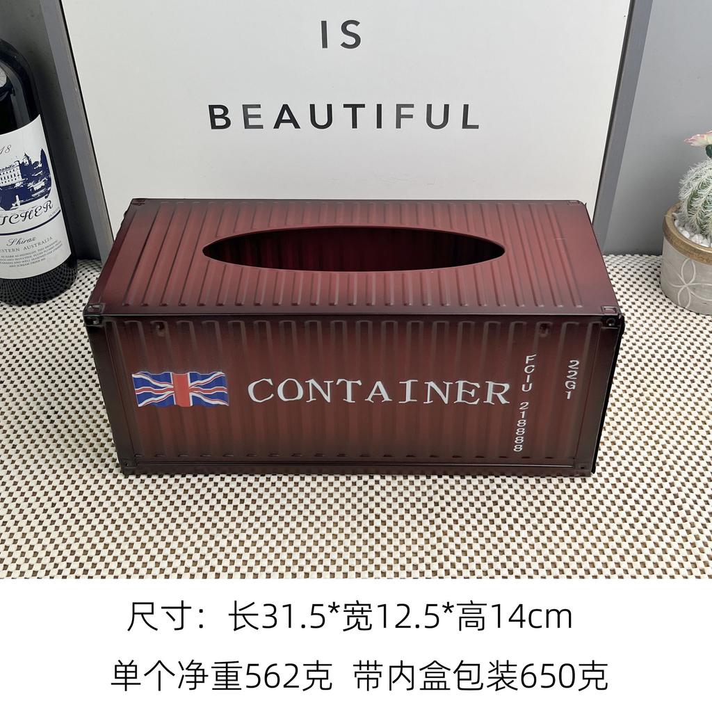 Creative Retro Metal Container Tissue Box Vintage Industrial Style  Paper Storage Holder Napkin Case  Desktop Decoration