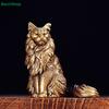 Figurki Miniatur Maine Coon Mosiężne Zwierzę Kot Mała Statua Ozdoby na Biurko Vintage Dekoracje Domowe Akcesoria Rękodzieło