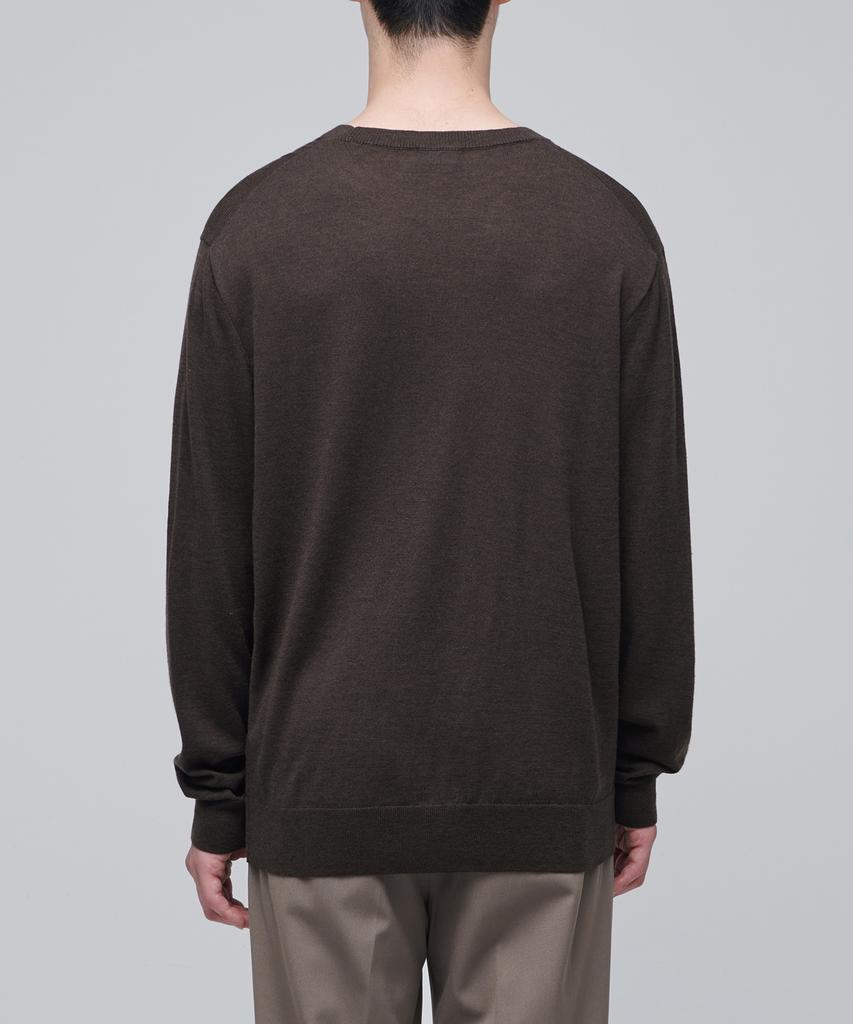 MUSINSA STANDARD Merino Wool Blend High Gauge Crew Neck Knit [Dark Brown]