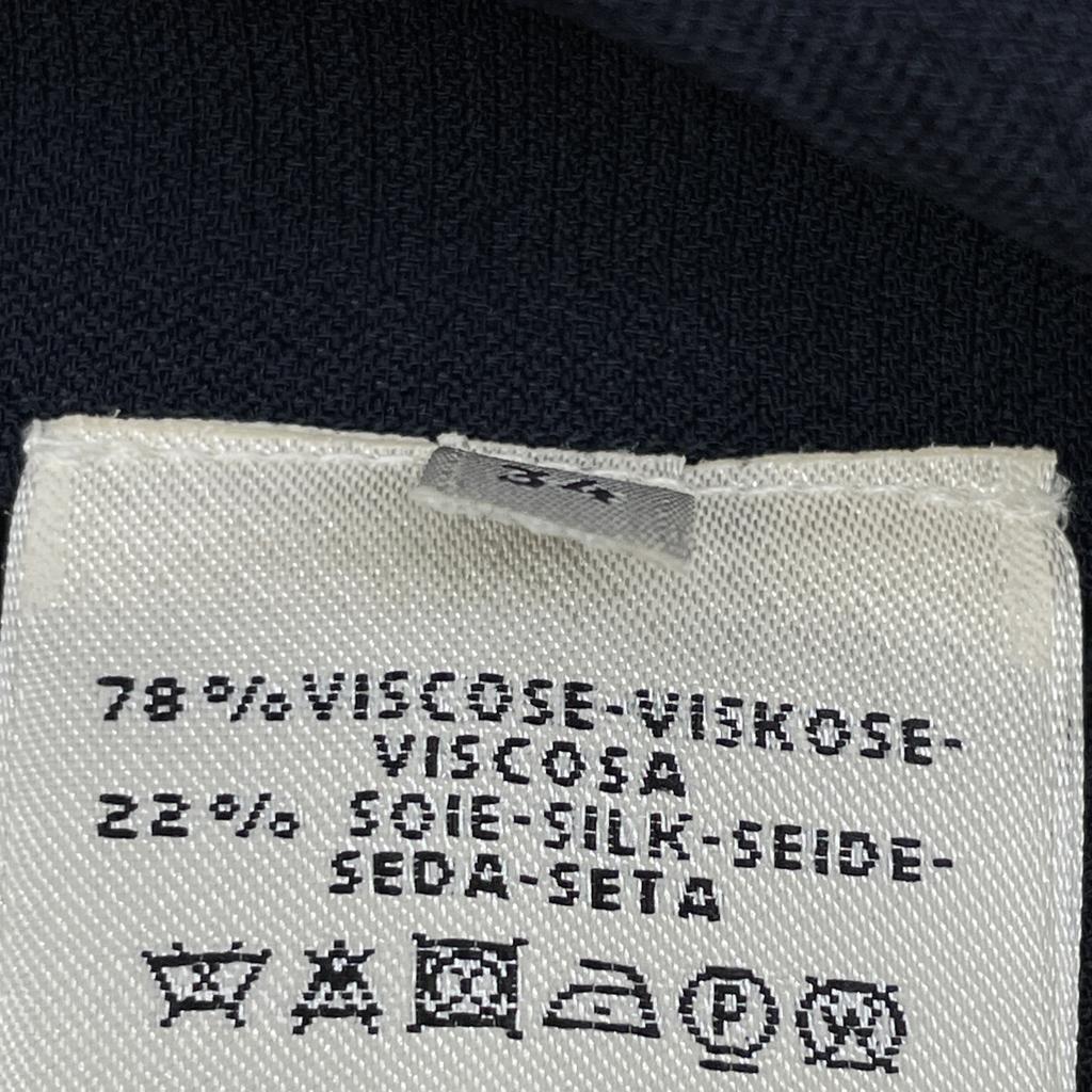 HERMES Navy Silk Blend Ribbon Tie Dress dress 34 NavyUsed