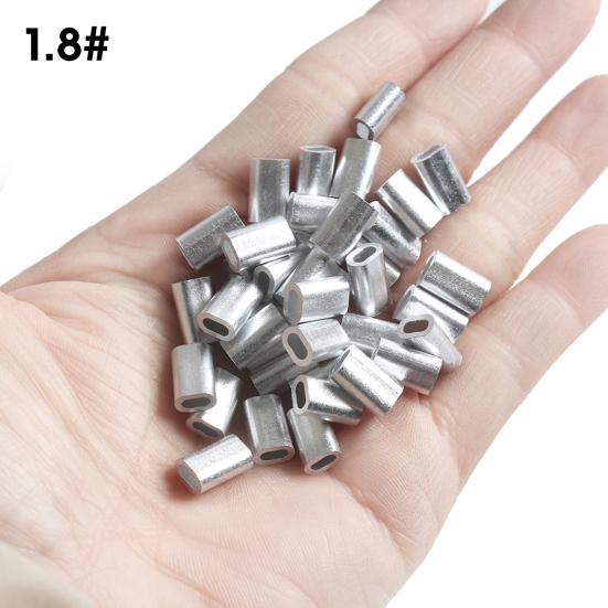 50Pcs Solid Fishing Line Tube Single Double Barrel Aluminium Anti Rust Crimping Loop Sleeve for Angling