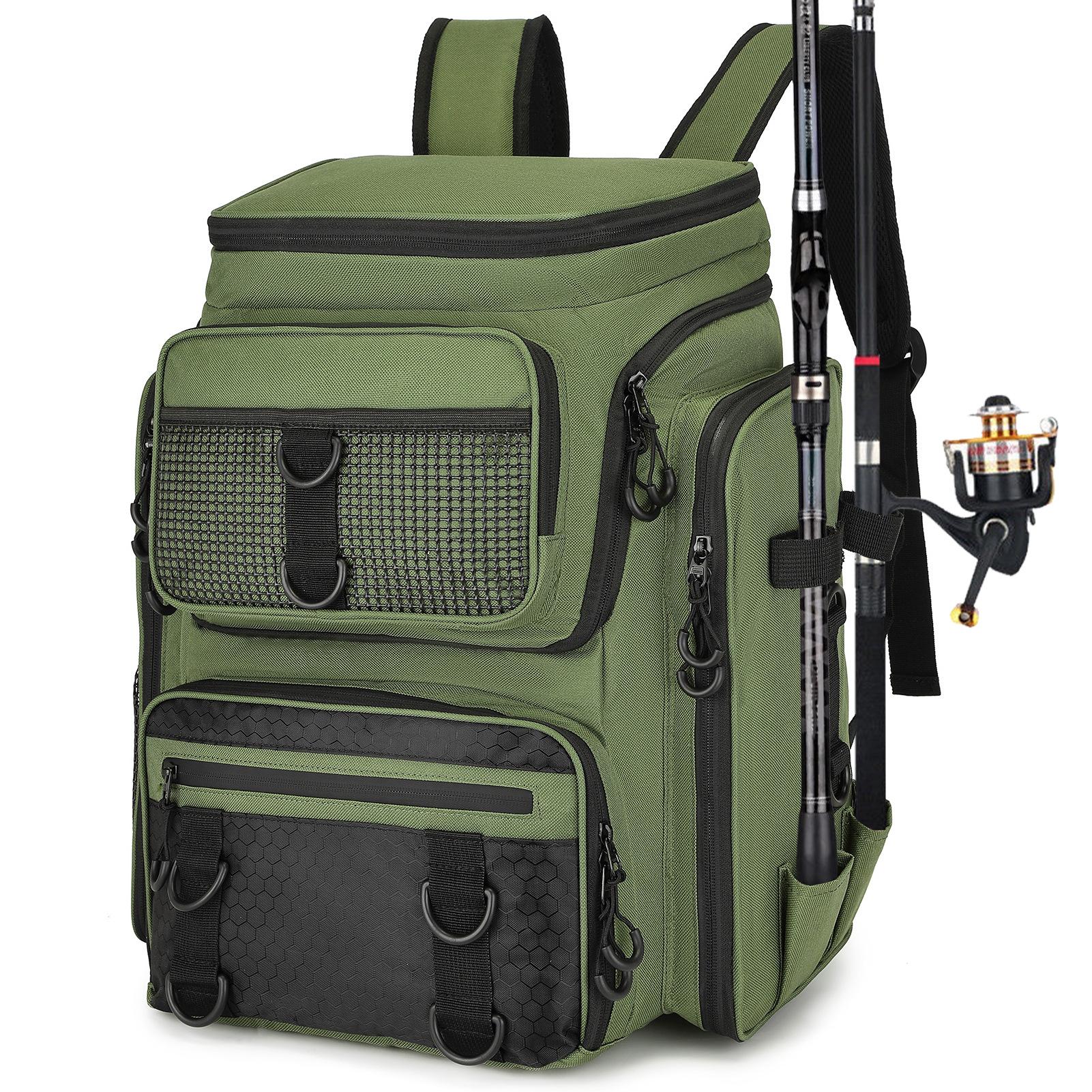 Camouflage backpack for outdoor fishing, multifunctional fishing gear bag, fishing rod storage bag, new model