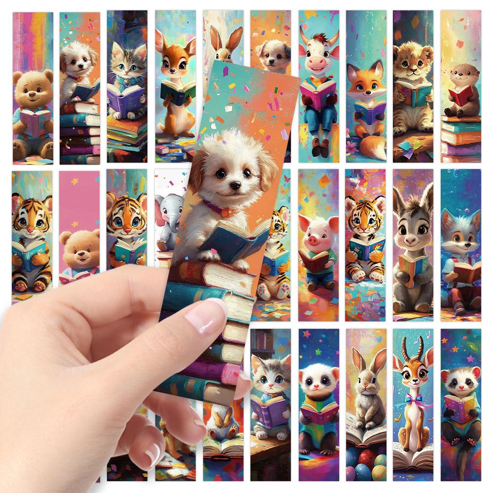 

32pcs Animal reading bookmarks, for reading assistance, suitable for Christmas, Halloween, teachers, readers, and birthday gifts