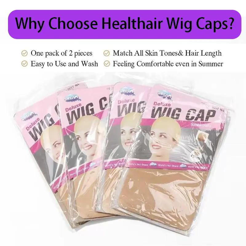 1 Set (2 Pcs) Soft Breathable Natural Beige Wig Caps, Comfortable Wig Liner for Women