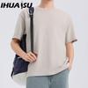 IHUASU Kurzarm-T-Shirt aus Baumwolle für Herren, modisch, lockeres Halbarmhemd, bedrucktes mitfühlendes Hemd