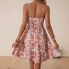 2026 spring and summer Amazon independent station European and American cross-border women's clothing suspender off-the-shoulder flower print