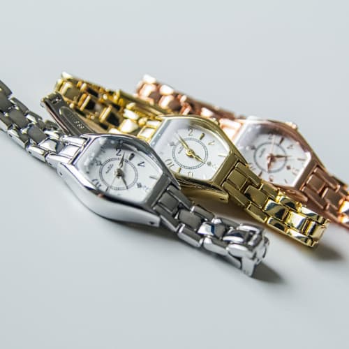 Fieldwork Women's Analogue Watch with Metal Band, Nickel-Free, Barrel Shape, Pink Gold, NF Primo ST283-3, Pink