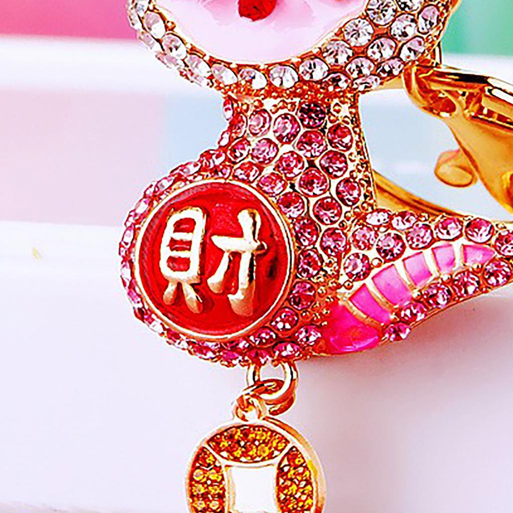 Snake Keychain Charm Fortune Rhinestone Snake Pendant Decorative Keychain for Bags