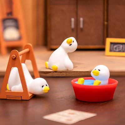 Miniaturen Figuren Niedliche Weiße Ente Tier Mikro Landschaft Ornamente Für Heim Schreibtisch Dekoration Gartenaccessoires