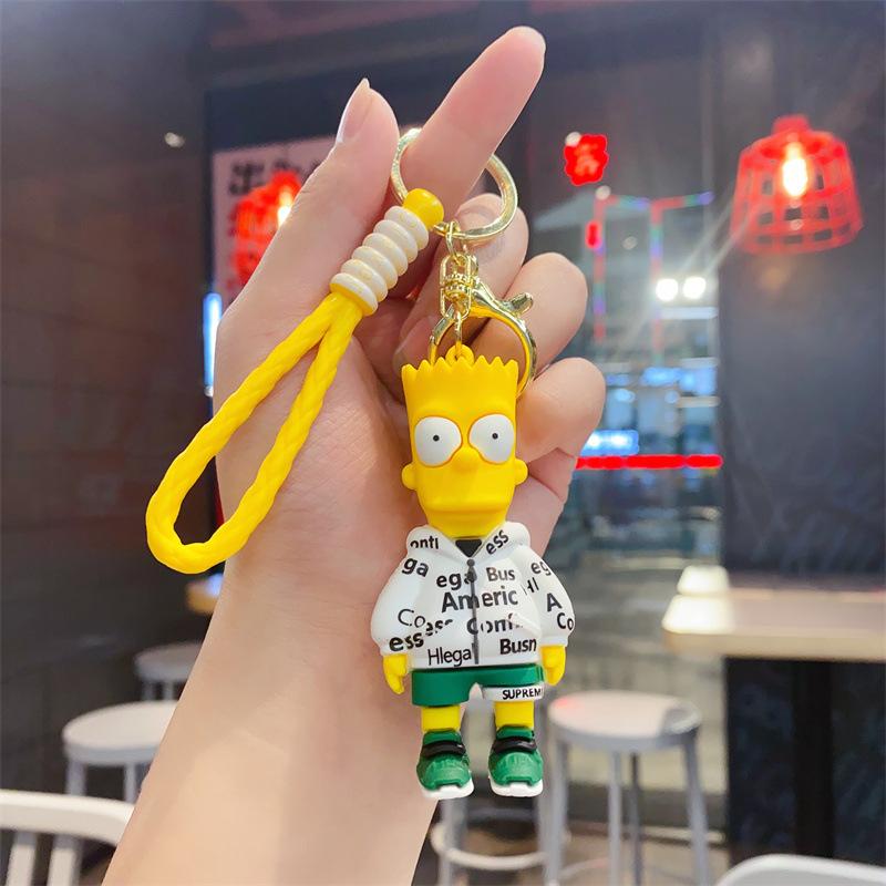 

New Cute Simpson Keychain Creative Doll Key Chain Ring Bag Pendant Couple Accessories Gifts