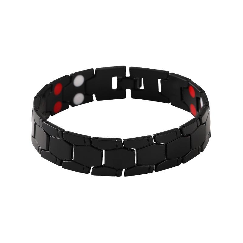 Colore Oro Acciaio Inossidabile Massiccio Metallo Catena da Mano Bracciale & Braccialetto da Uomo Braccialetto Magnetico Gioielli da Uomo