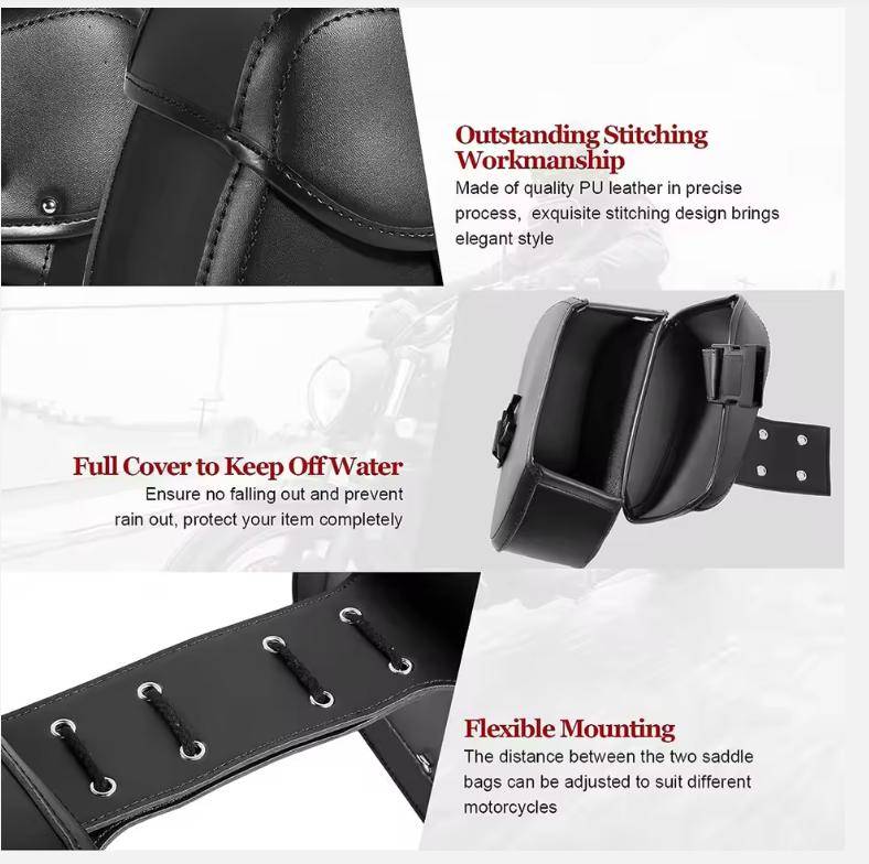 Password Lock Motorcycle Saddlebags Side Tool Storage Saddle Bags Universal for Harley Kawasaki Suzuki Yamaha Cruiser Bobber