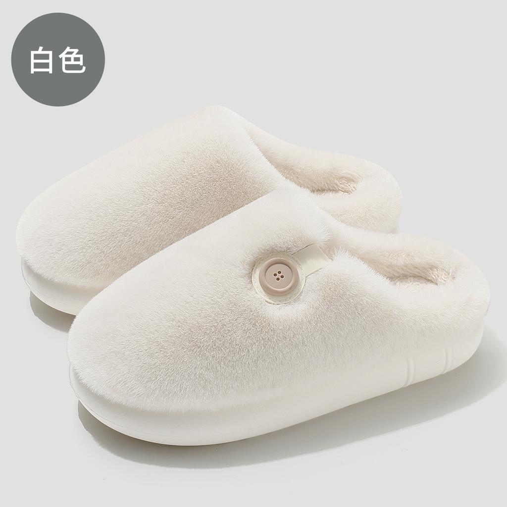 Home cotton slippers winter plush warm indoor household bedroom winter fluffy slippers winter