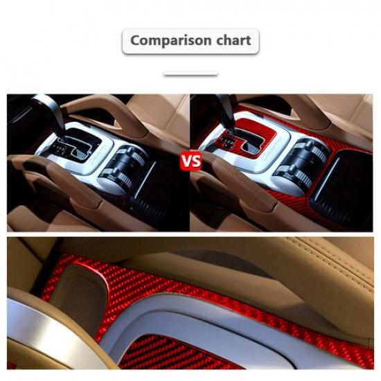 For Porsche Cayenne Sport 03-10 Red Carbon Fiber AT Gear Shift Panel Cover Trim