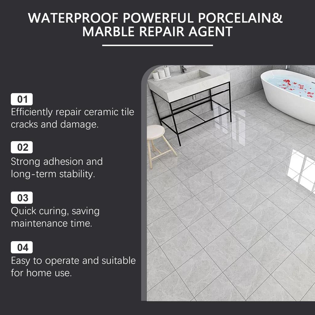 Jakehoe Fliesenreparaturkleber Haushalt Badezimmer Fliesen Bodenfliesenreparatur Marmor AB Reparatur Wasserdichter Kleber