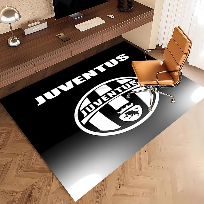 1pc Juventus FC logo Print Area Rug - Soft, Washable Non-Slip Indoor Mat, Living Room, Home Office Decorative Rug,Office Decorative